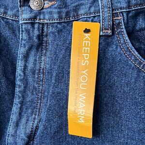 NWT Lee Men's Fleece-Lined Relaxed Straight Leg Dark Blue Jeans